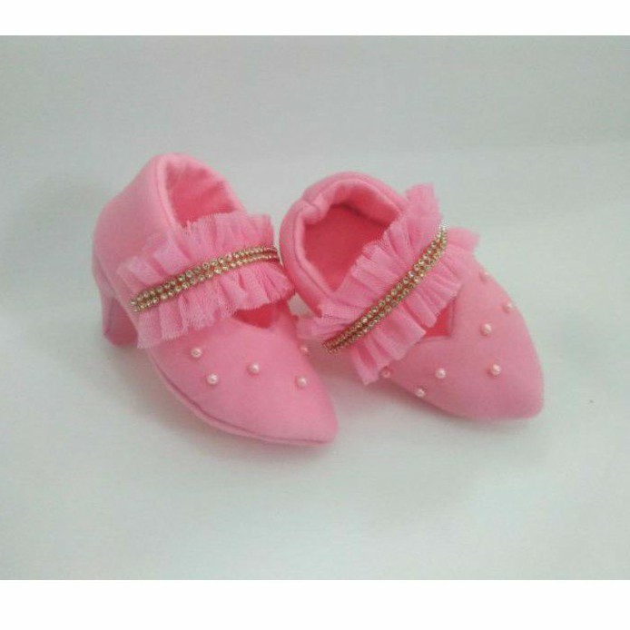 baby high heels ruffle tule (payet mutiara)