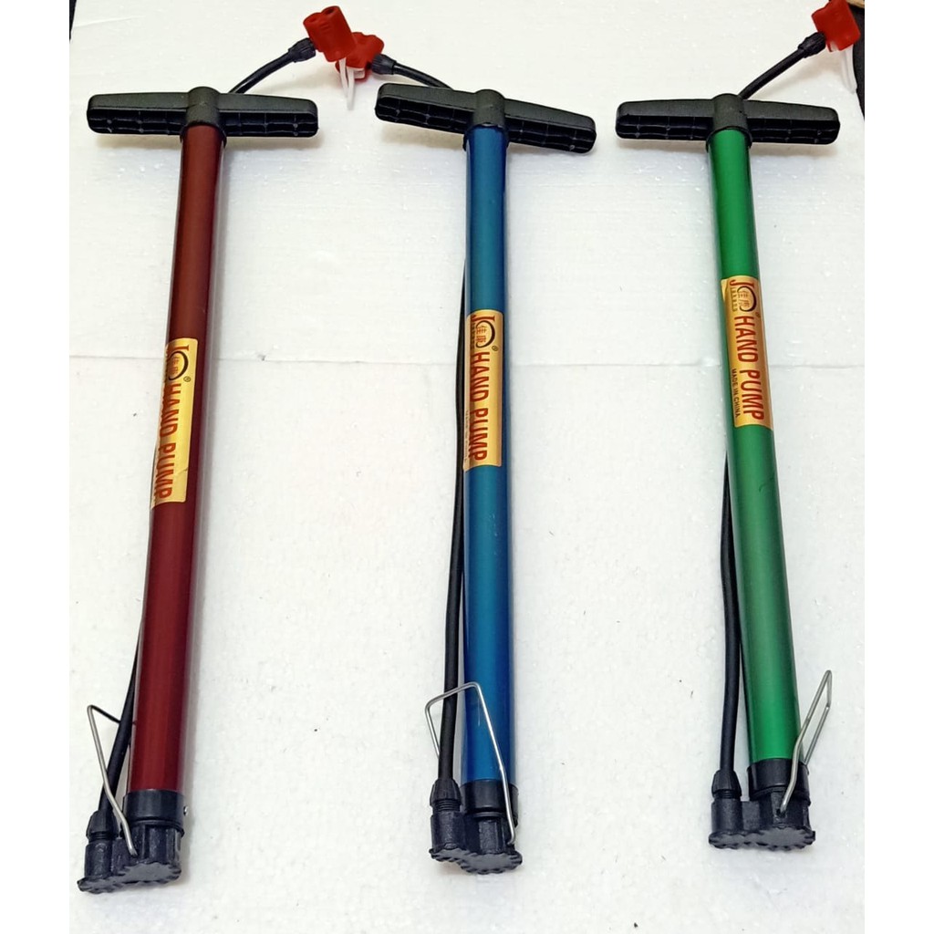 pompa ban sepeda motor pompa angin manual panjang gagang hitam