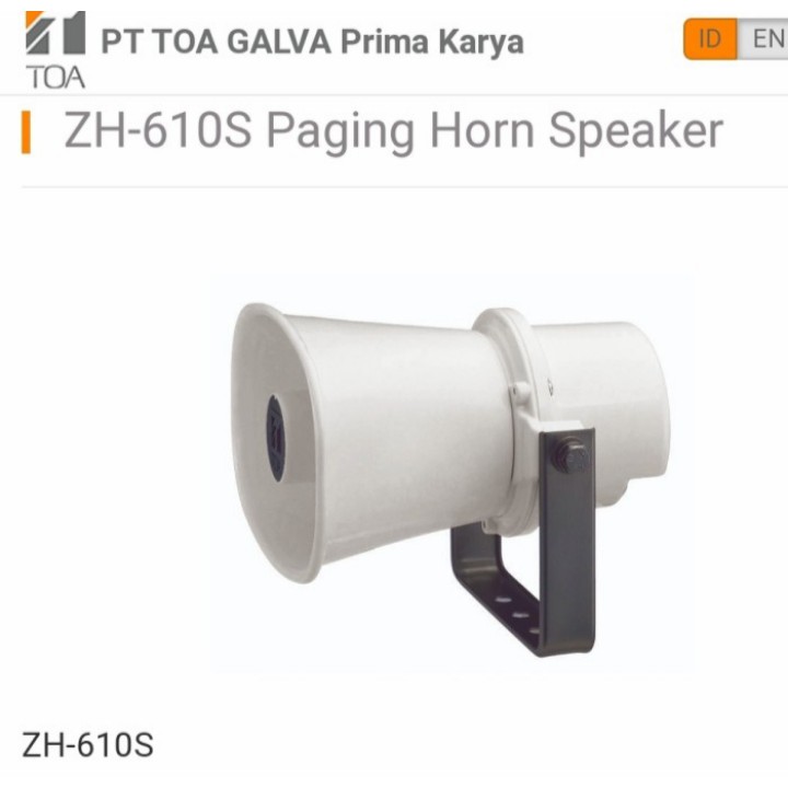 (NON COD) Corong TOA ZH 610 S 10w PENGERAS SUARA MASJID GEDUNG