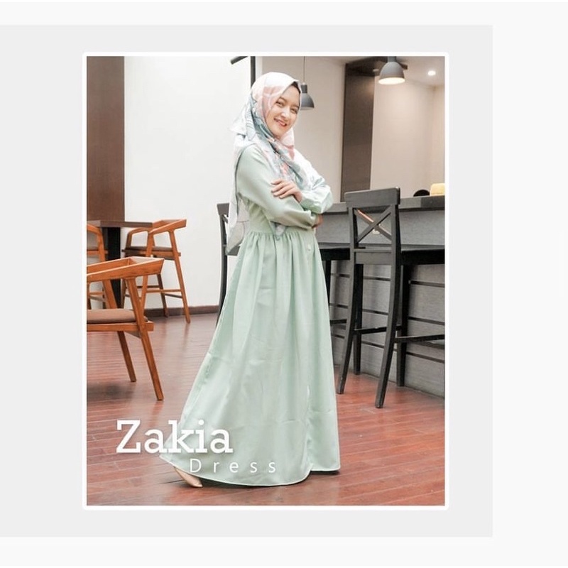 PRELOVED ZAKIA DRESS GORIGINAL BY JILBRAVE GREEN MINT SIZE L