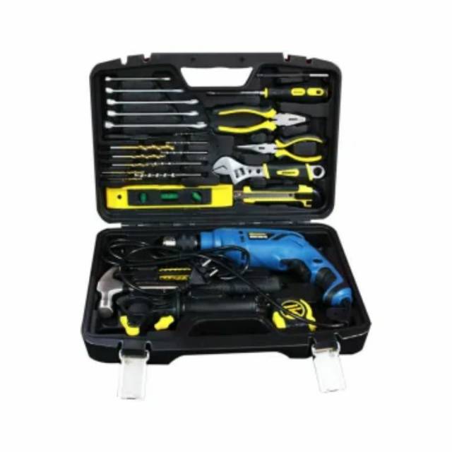 Krisbow Set Bor Listrik Beton 600 Watt 37 Pcs/Mesin Bor Listrik Beton/Impact Drill Set Krisbow