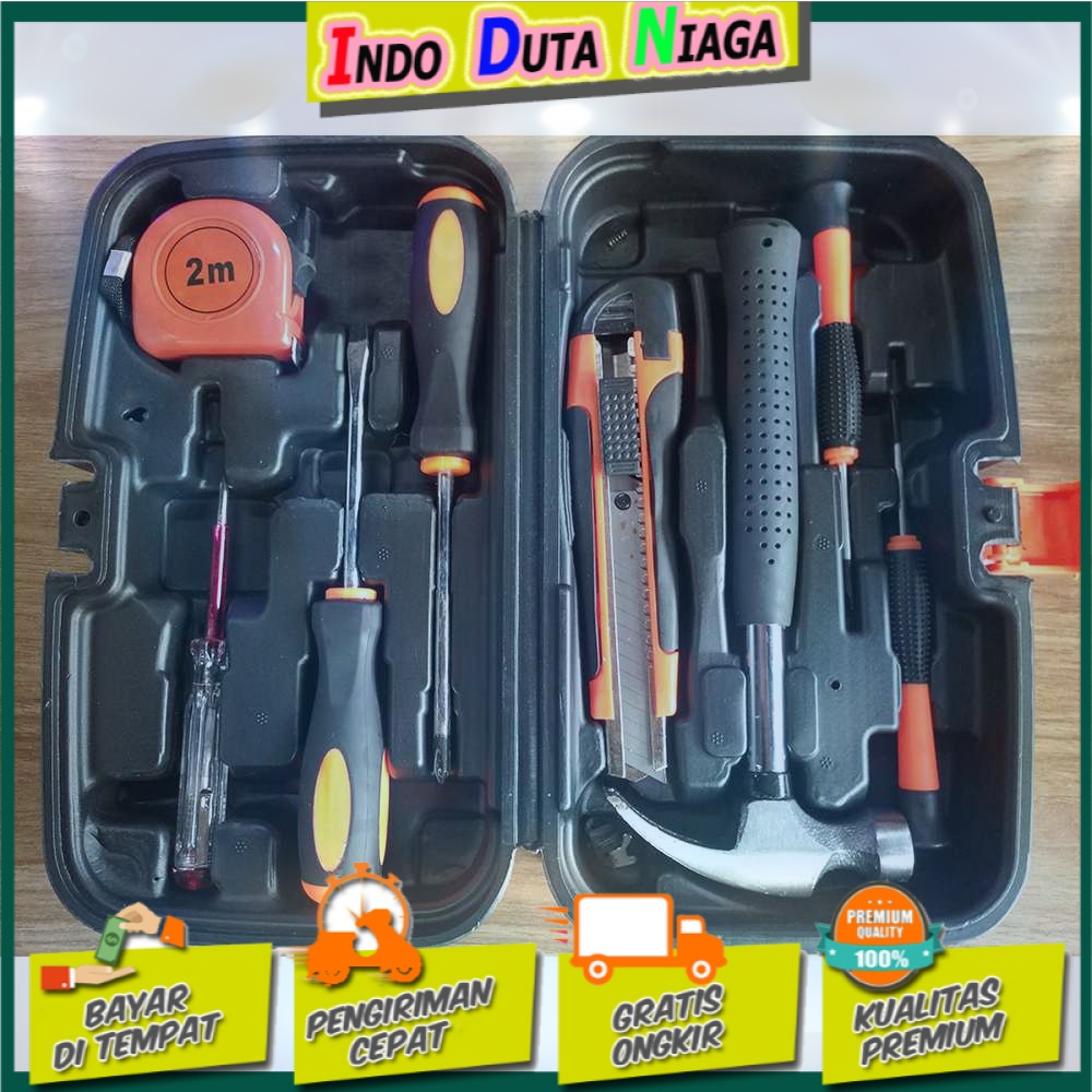 Alat Set Perkakas Palu Obeng Cutter Meteran 8 in 1