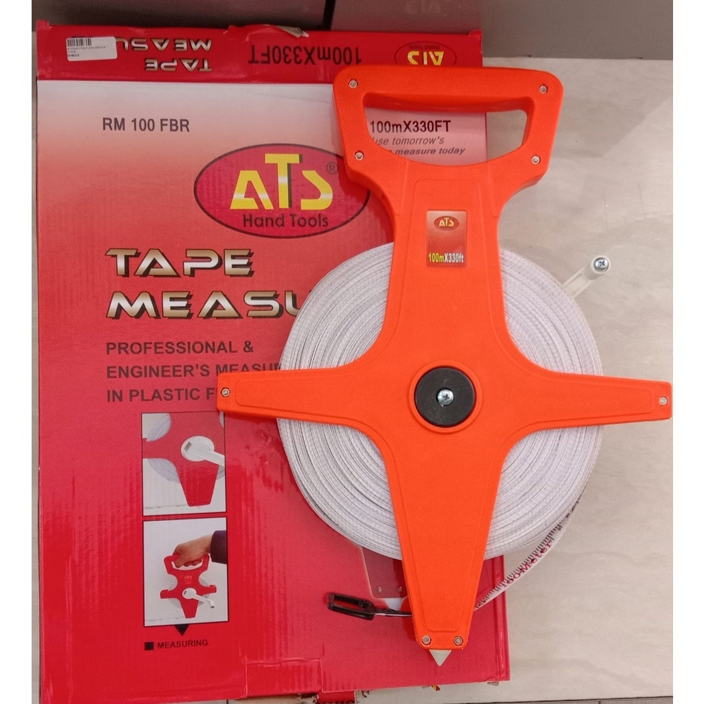Meteran tanah 100 meter ATS / kain gulung 100 m / meteran roll tancap