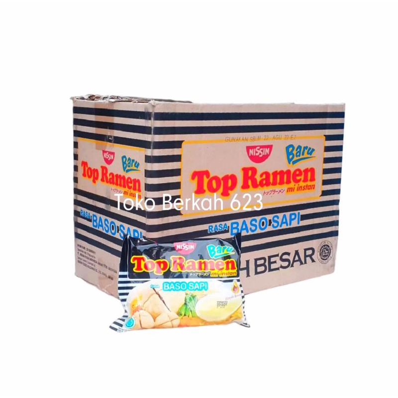 1 Dus Mie Top Ramen Baru Rasa Baso Sapi Isi 40 Pcs - Lebih Besar