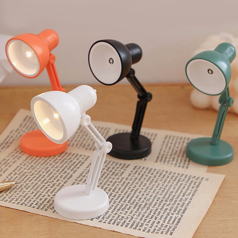 [Clip-on Mini Collapsible LED Cute Desk Lamp] [ Battery Powered Energy Saving Eye-caring Table Lamps] [Portable Office &amp; Household Reading Light]