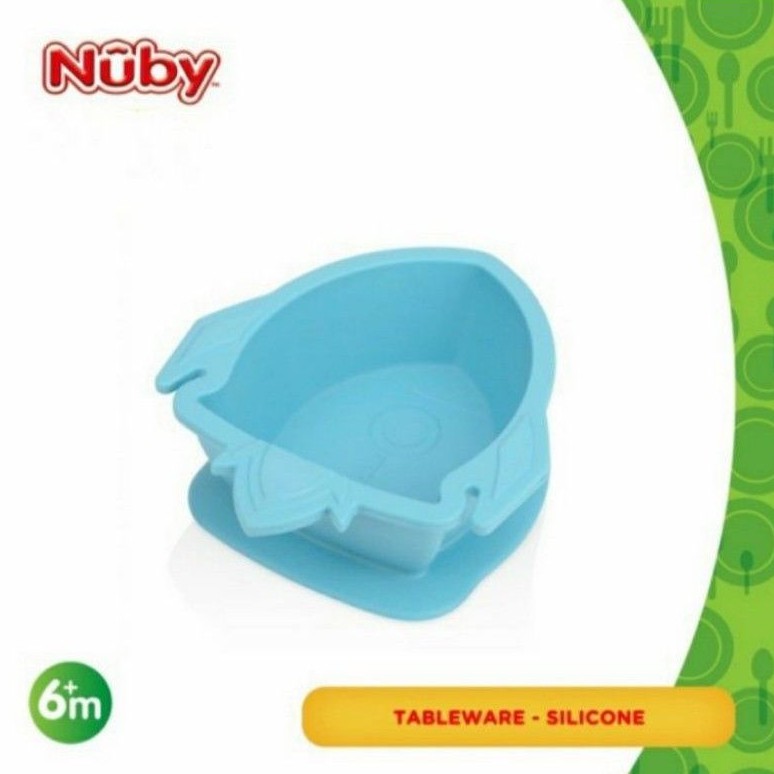 NUBY Sure Grip Rocket Bowl Silicone Baby Bowl Mangkok BLW Self Feeding