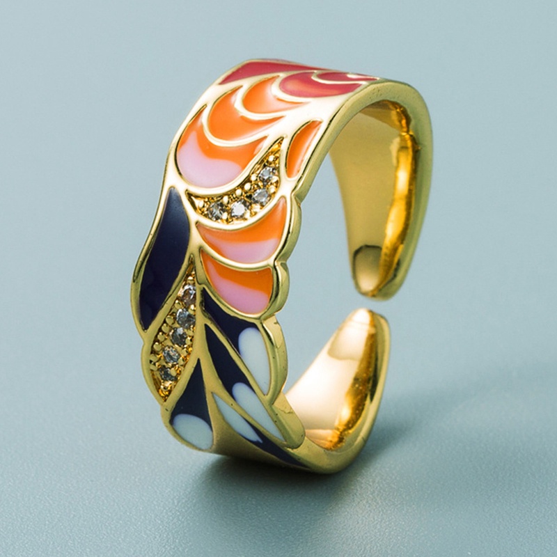 Cincin Wanita Lapis Silver 925 Bentuk Bulu Hias Zircon Handmade Untuk Pesta