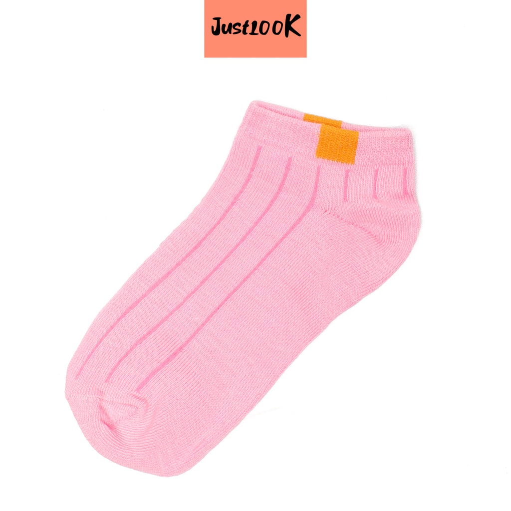 JustLook Kaos Kaki Polos 6 Garis Unisex Fashion Wanita Pria Kaos Kaki Import Murah-Pink