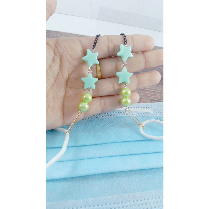 Strap Masker Mutiara Bintang / Kalung Masker / Tali Masker Mutiara Aksesories Fashion HANDMADE