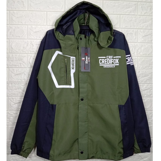 Jaket Outdoor Semi Waterproof Original Credifox Jacket Pria Wanita Gunung Anti Air