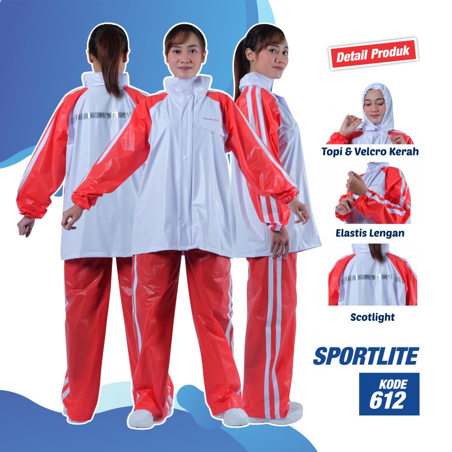 Jas Hujan Setelan Jaket Celana Plevia Sportlite 612