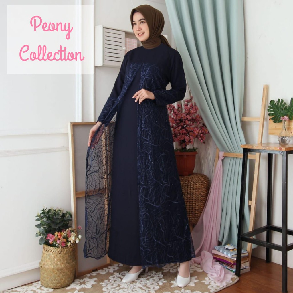 Gamis Tile Kombinasi Moscrepe 050