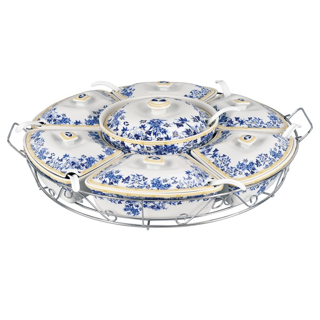 VICENZA B412 Prasmanan Keramik Roller Set | Serving Party Set Jumbo