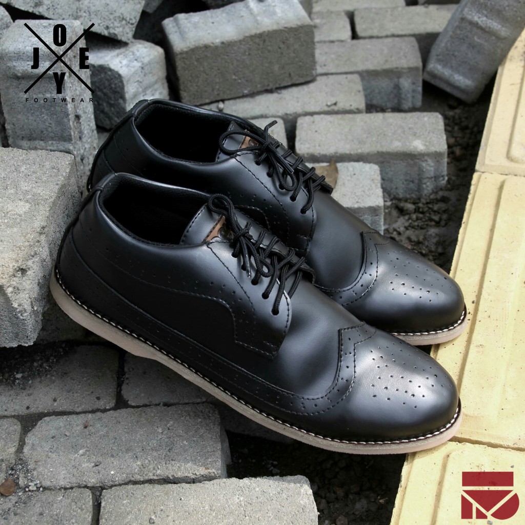 King Black | Sepatu Pantofel Casual Ori Klasik Kulit Pria Cowok Men Wingtip Footwear | FORIND x Joey