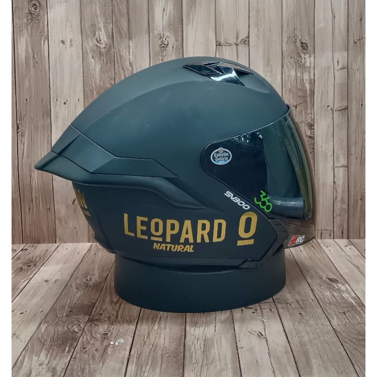 HELM RSV SV300 BLACK DOFF PAKET GANTENG LEOPARAD VISOR IRIDIUM - SPOILER 3D-4