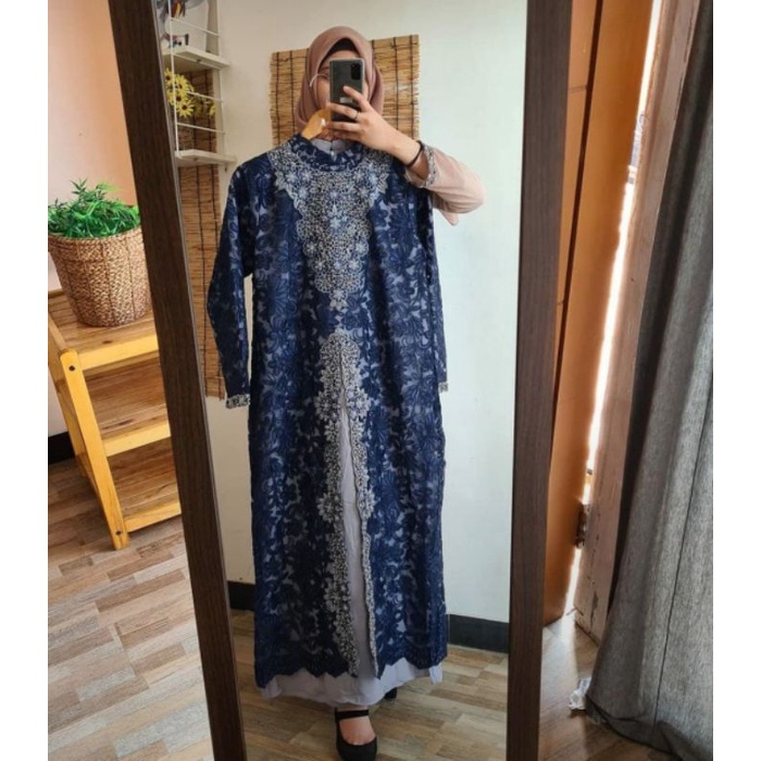 Gamis Cardigan Corneli Bordir Kayla Original Butik