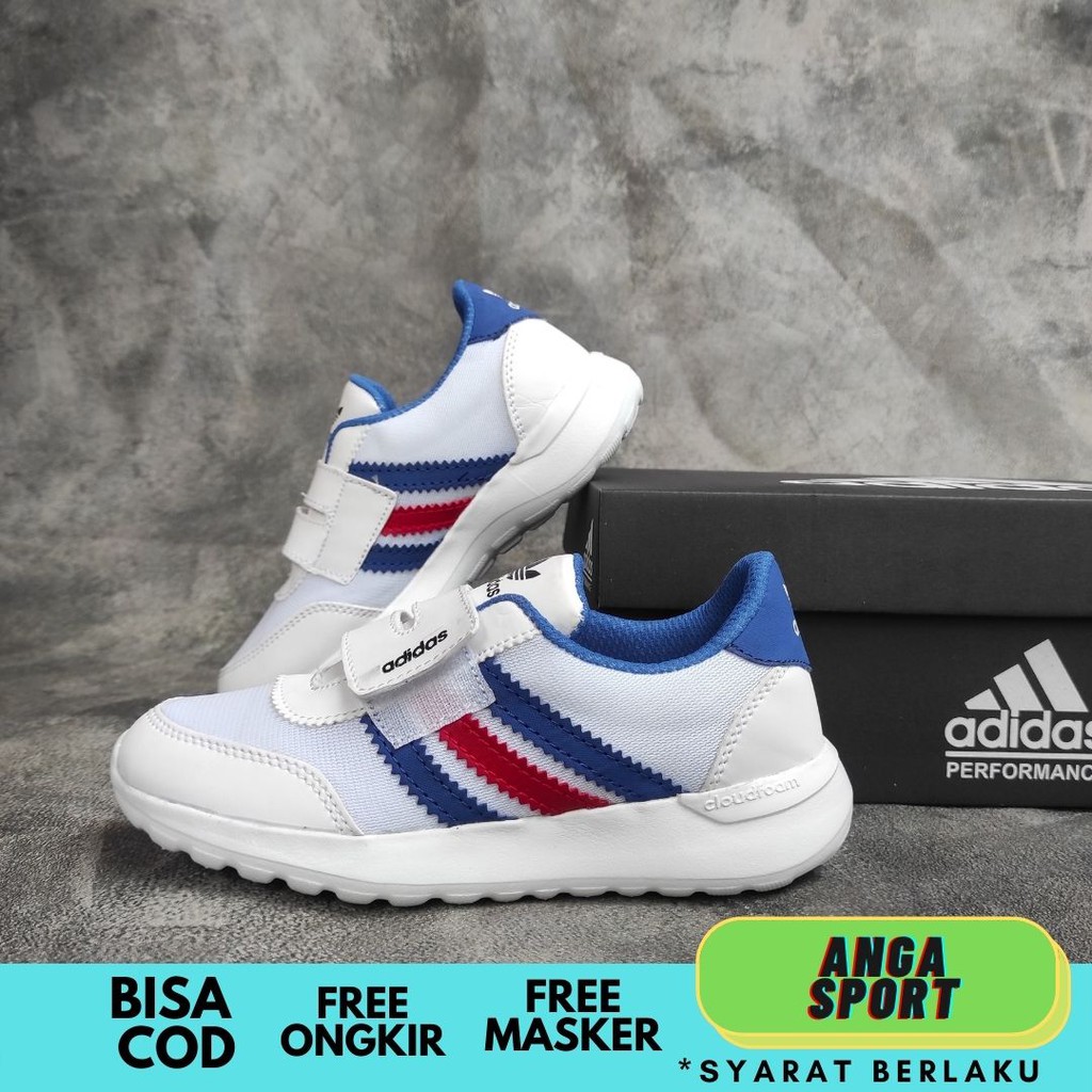 SEPATU ANAK LAKI LAKI ADIDAS SEPATU SEKOLAH KIDS MODEL PEREKAT SEPATU SNEAKERS CEWEK COWOK PUTIH MADE IN VIETNAM SIZE 31-35