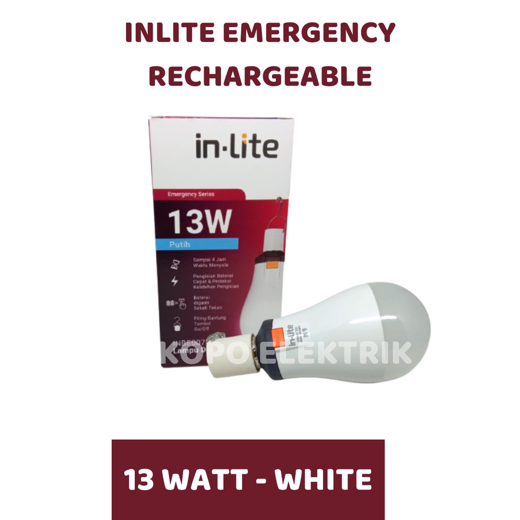 Inlite Emergency Series Rechargeable - 13 Watt - White