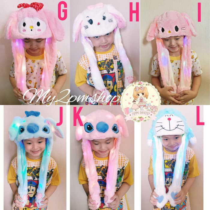 Jual TOPI KOREA LED TIK TOK / BUNNY HAT / UNICORN HAT /KADO ANAK COWO CEWE terbaik