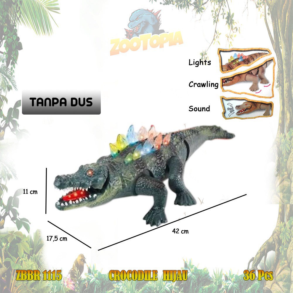 PROMO BBR1005 BRO1015 ZBBR1115 Buaya Crocodile / Iguana Hewan Binatang Baterai Mainan Anak Edukatif Animal