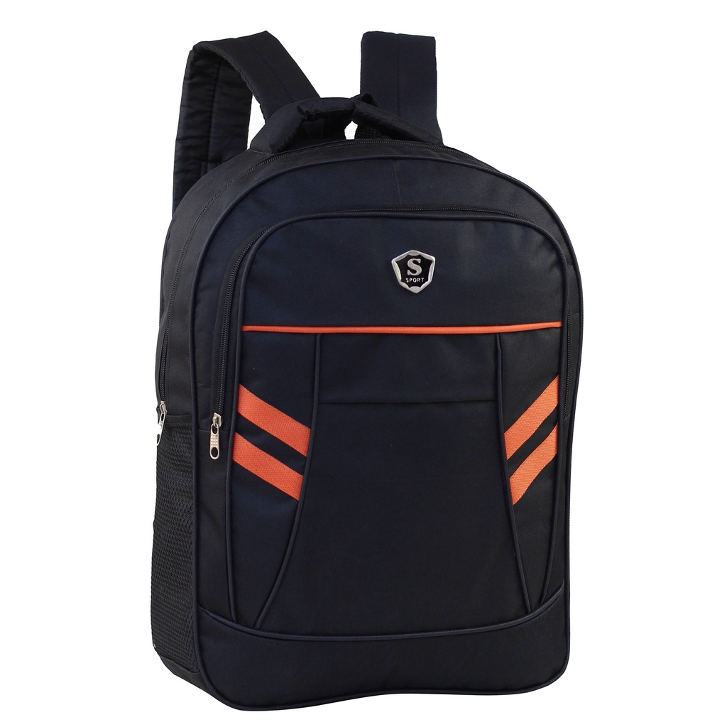 Tas Ransel Pria Tas Punggung Tas Ransel Kuliah Sport Garis Orange Tas Hitam Ransel Murah Keren Ransel Backpack