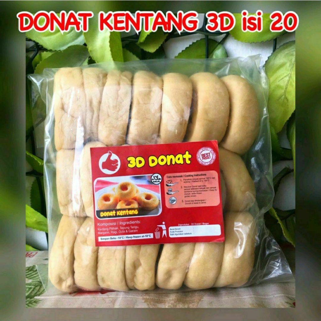 

Donut Kentang 3D Plus Gula Halus isi 20