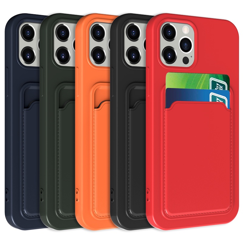 Soft case Silikon ultra Tipis shockproof Dengan slot Kartu Untuk iphone xs max xr x xs 7 8 plus