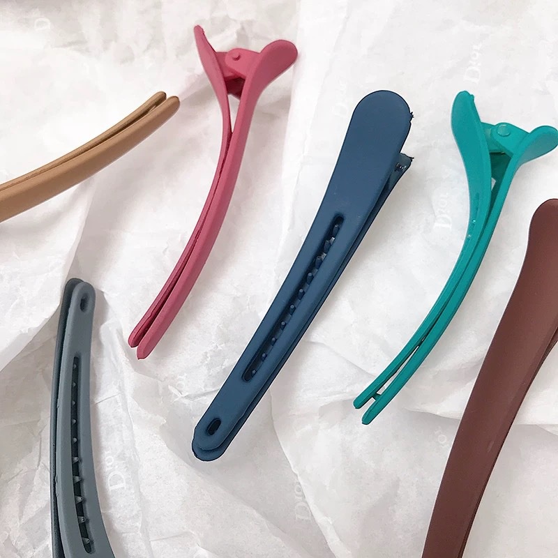 Korean Version Simple Candy Colors Frosted Resin Hairpins/ Professional Hairdressing Fixed Makeup Duck Beak Clip