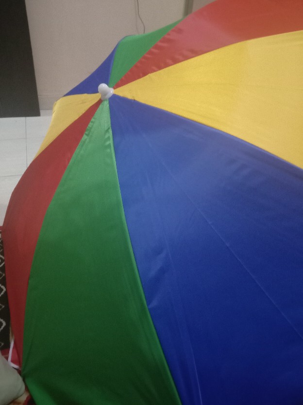 Payung Tenda Pantai 180cm Pelangi Silver Anti-uv, Jualan Dagang Pkl.