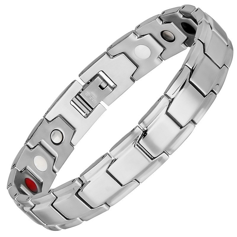 GELANG KESEHATAN TITANIUM BEST SELLER ORIGINAL 100% TITANIUM MAGNET 316L - ANTI KARAT SELAMANYA - Gelang terapi luxuri-Perak