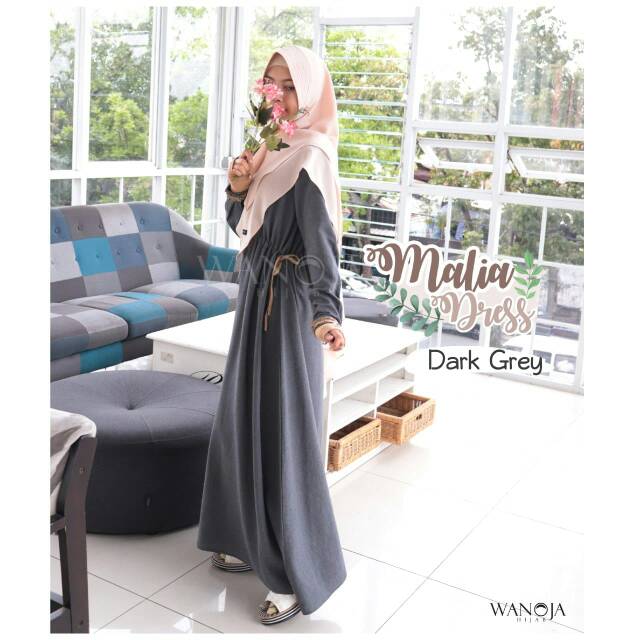 Gamis syari wanoja hijab malia busana muslim gamis baju muslimah long dress bagus murah gresik