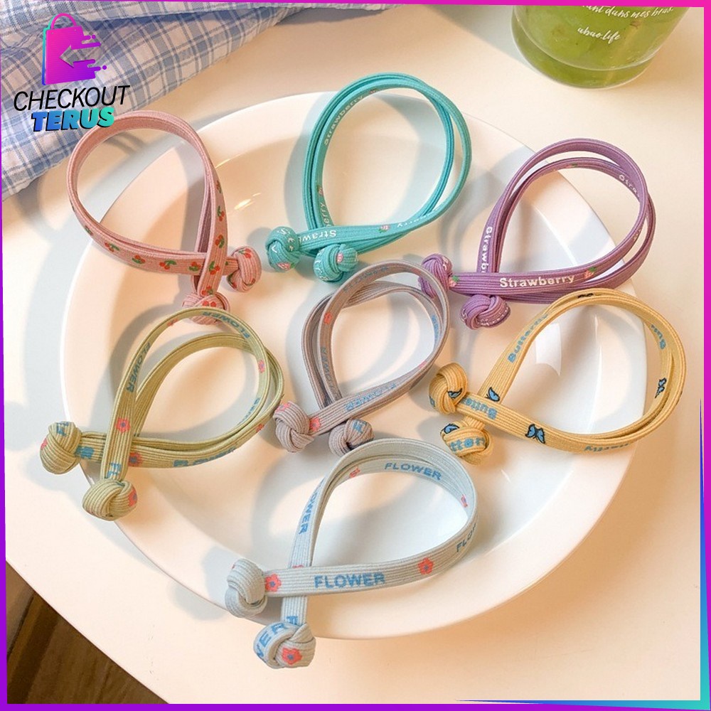 CT C334 Karet Ikat Rambut Korean Style Elastis Aksesoris Rambut Anak Scrunchie Rubber Band Kuncir Rambut Wanita