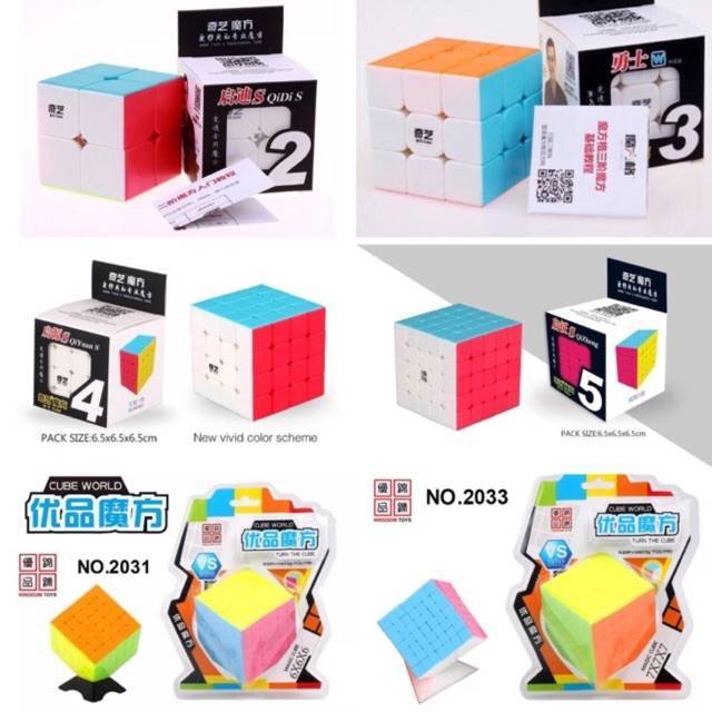 Rubik Qiyi Stickerless / Rubic Magic Cube 2x2, 3x3, 4x4, 5x5, 6x6, 7x7