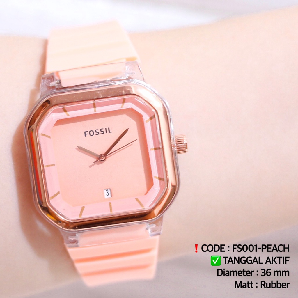 Jam tangan wanita rubber karet premium tanggal aktif FS009