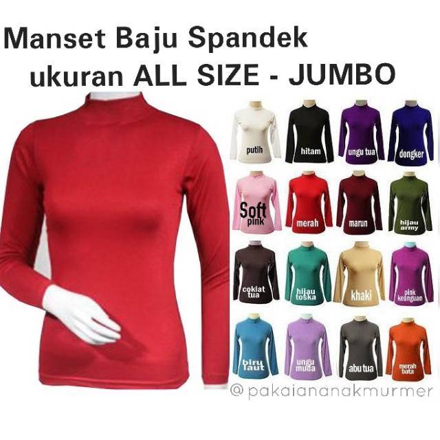  Baju  Manset  Atasan AL SIZE JUMBO  Baju  Wanita Lengan 