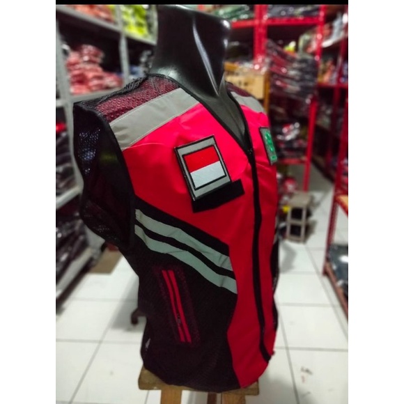 ROMPI SAFETY LOGO LENGKAP PEREKAT MERAH BAHAN TASLAN