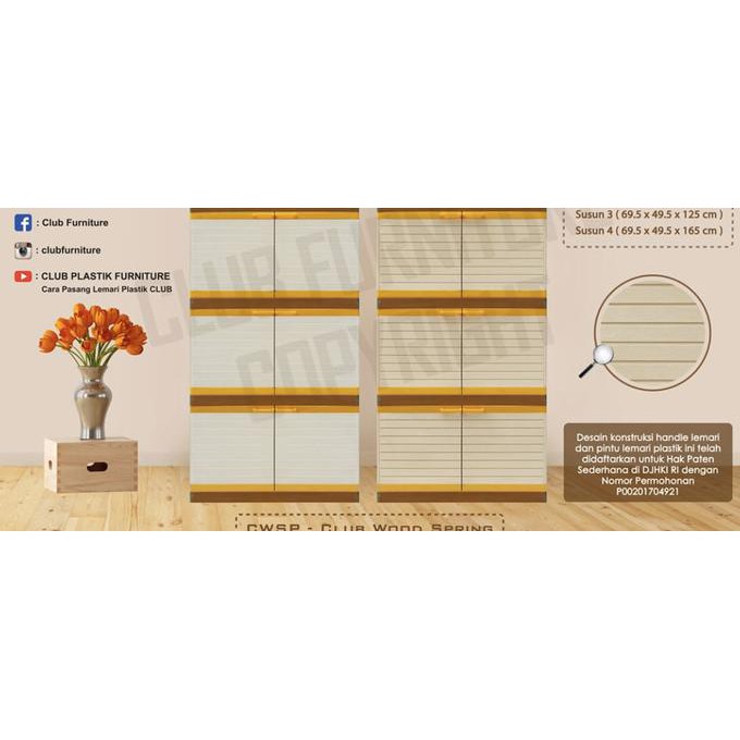 Lemari plastik club susun 3/ club jumbo / lemari pakaian