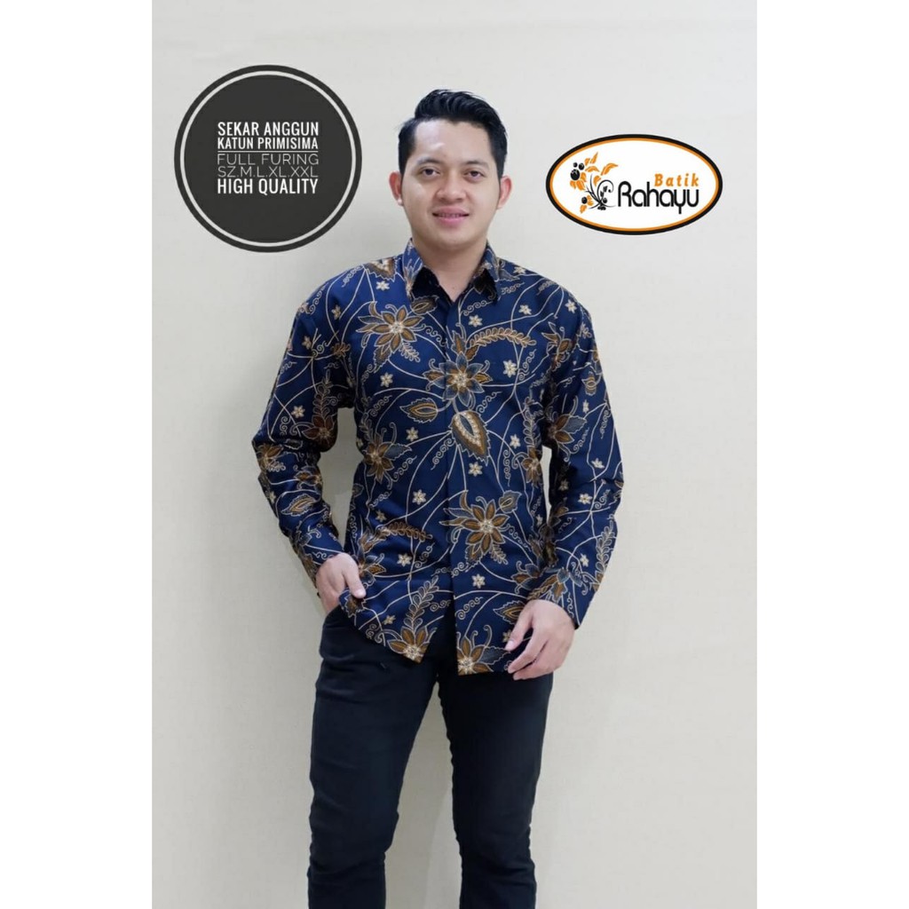 Sekar Anggun Kemeja Batik Pria Full Furing Bahan Katun Halus by Batik Rahayu