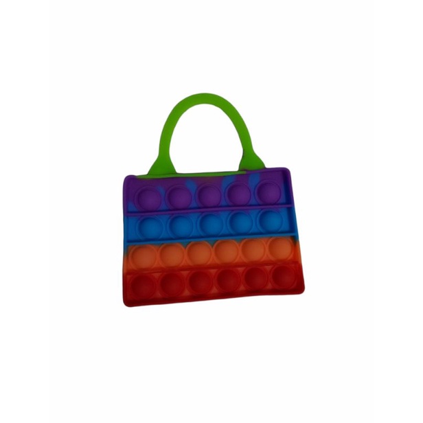 BUBBLE POP IT FIDGET TOY RAINBOW ukuran 12x12 || MAINAN EDUKASI ANAK KARAKTER PUSH POP IT-Tas