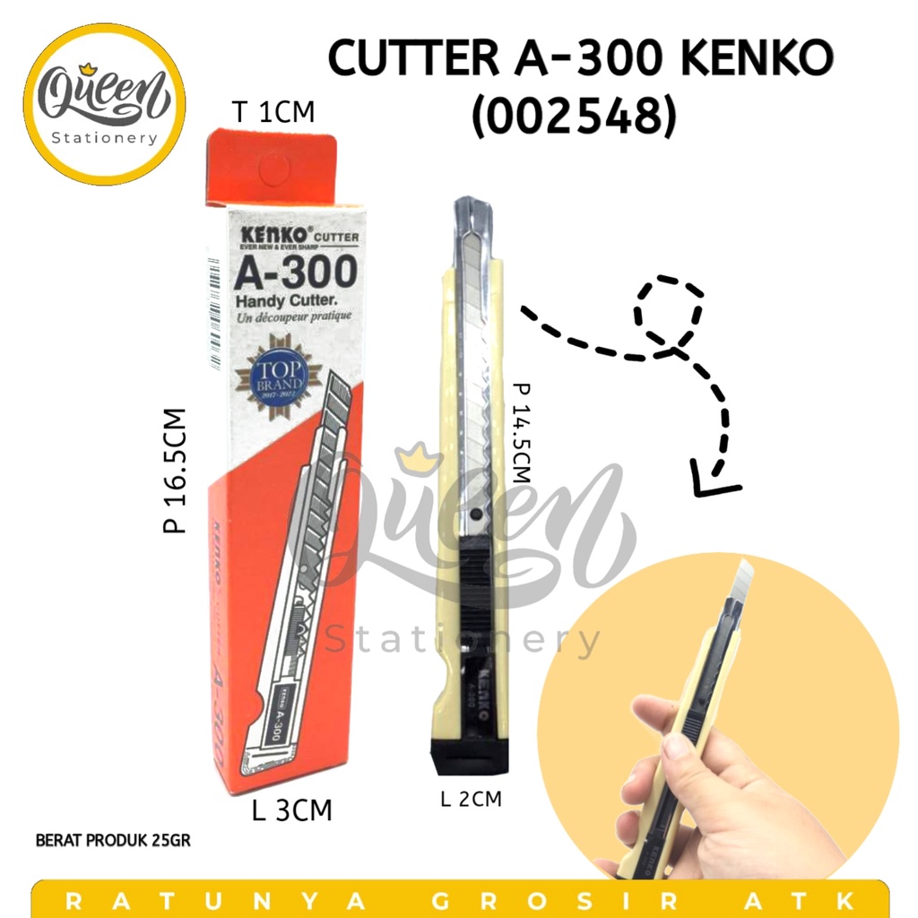 

1 PCS CUTTER A300 KENKO (002548) - PISAU CUTER ALAT PEMOTONG KERTAS KECIL