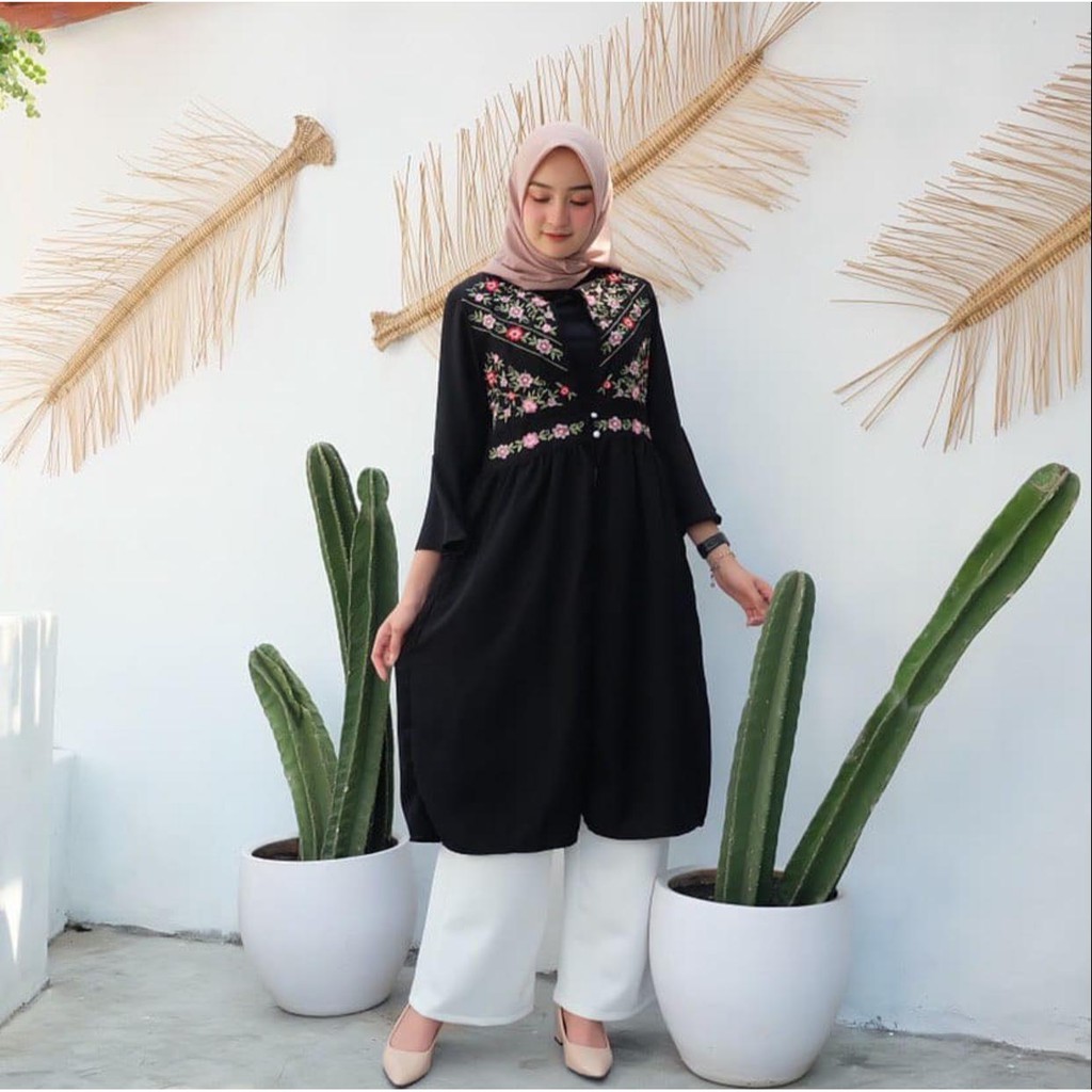 1KG MUAT 4PCS | SERAFINE LONG OUTER BORDIR EMBROIDERY PREMIUM KARDIGAN BOHEMIAN FASHION MUSLIMAH