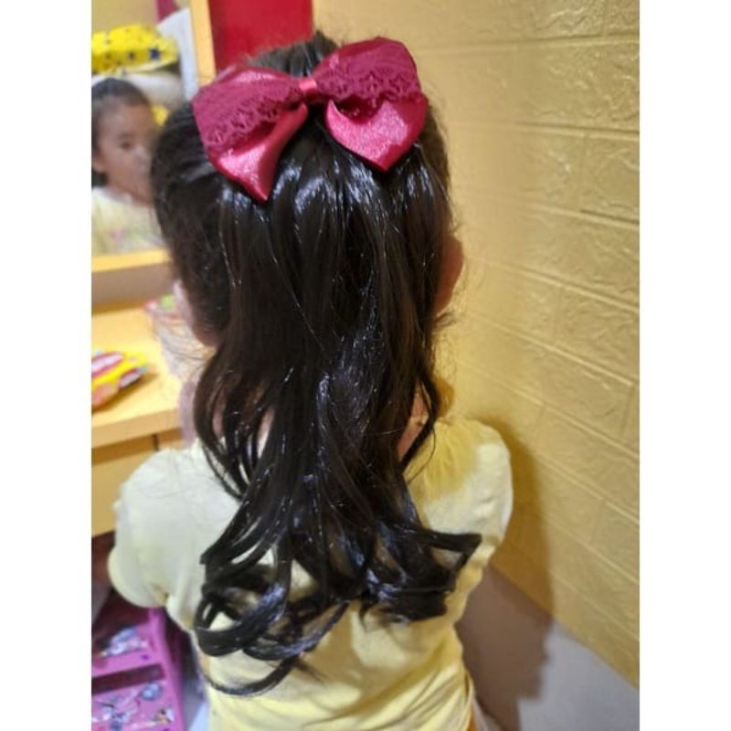 Hokkiterus21⭐⭐⭐⭐⭐ RAMBUT PALSU ANAK IKAT ponytail hair clip curly wig anak jepitan pita anak jepitam rambut anak