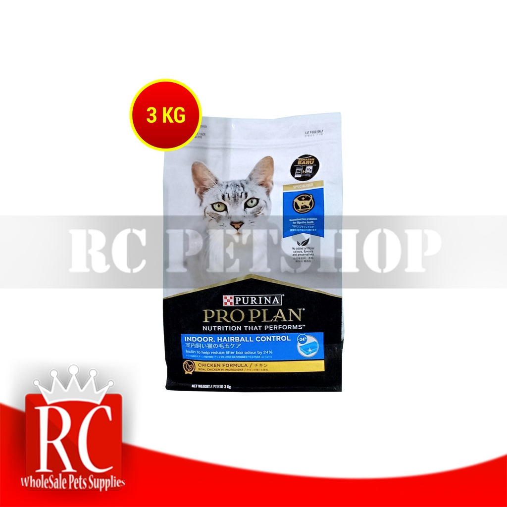 ProPlan Makanan Kucing Indoor Pro Plan Hairball Chicken Ayam 3 Kg