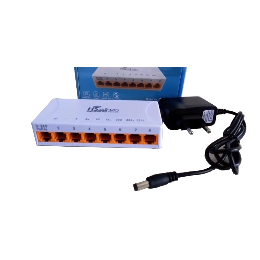 Desktop Switch HSAirpo SG108P 10/100/1000Mbps 8 PORT - PoE Support