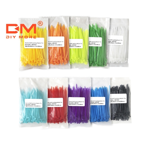 〖Factory Supplier/COD〗100pcs Pengikat Kabel Bahan Plastik Nilon 10 Warna Ukuran 2.5x100mm