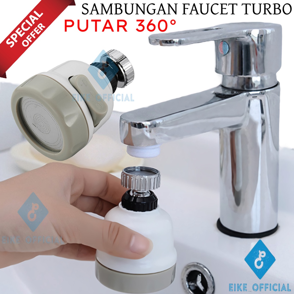 [EIKE] TURBO FAUCET SPRAYER 360 FLAZZ SAMBUNGAN KERAN AIR 3 MODE PENGHEMAT AIR 360 DERAJAT