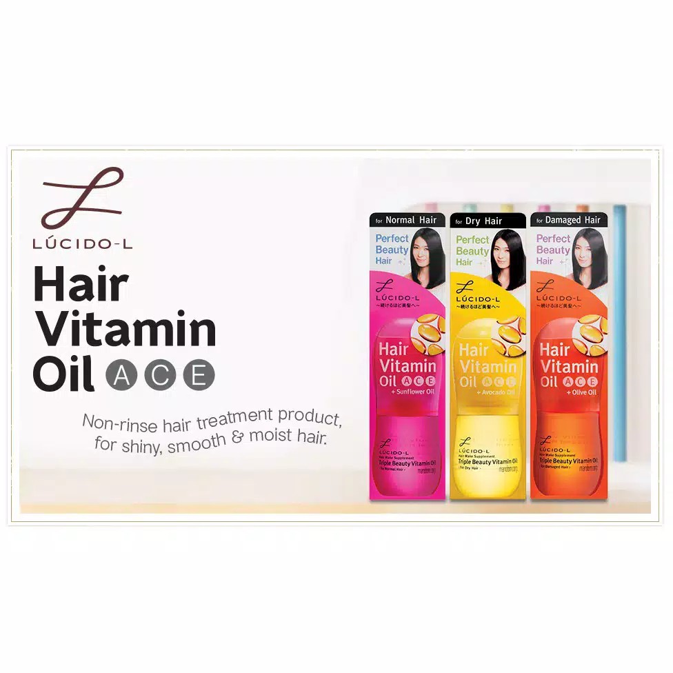 LUCIDO - L Hair Vitamin Oil 50ml | 30ml Vitamin Rambut