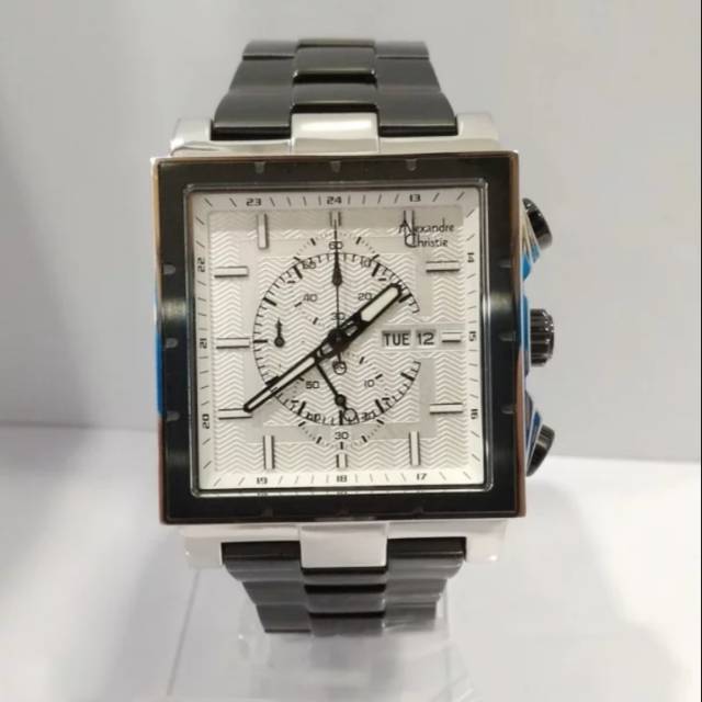 Jam Tangan Pria Alexandre Christie AC 6460 MC ac6460 Black Silver White Original 41mm zqtsbllw
