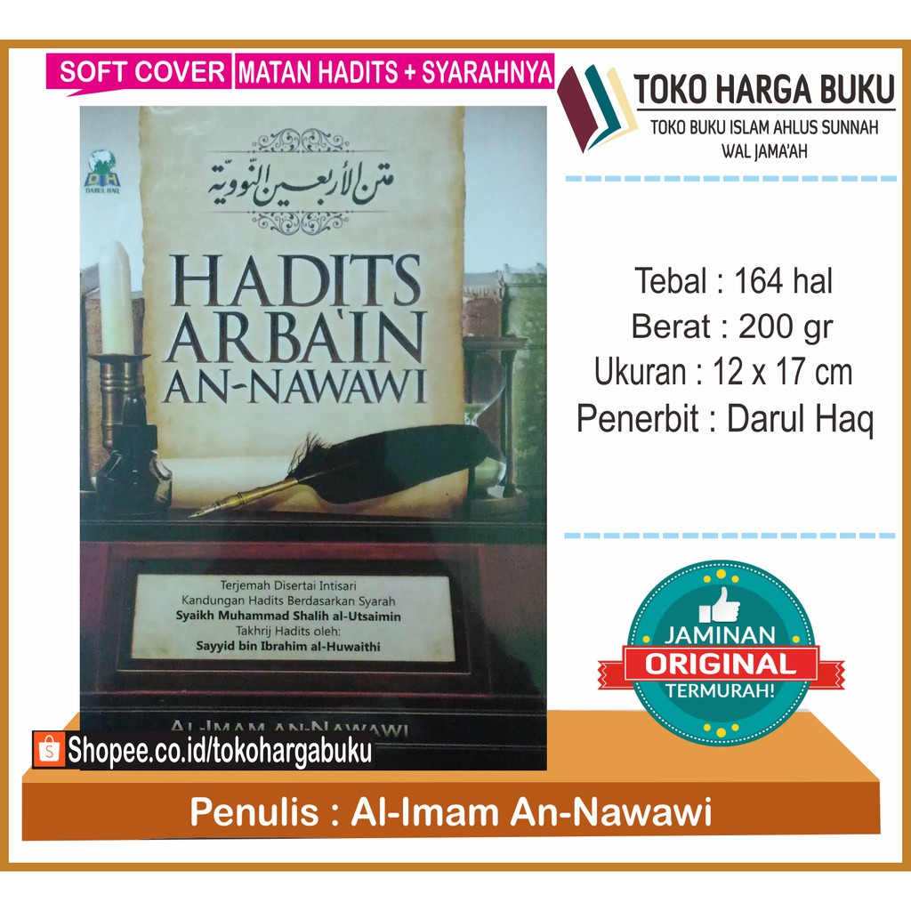 Jual Hadits Arbain An Nawawi Ukuran Besar Penerbit Darul Haq Shopee