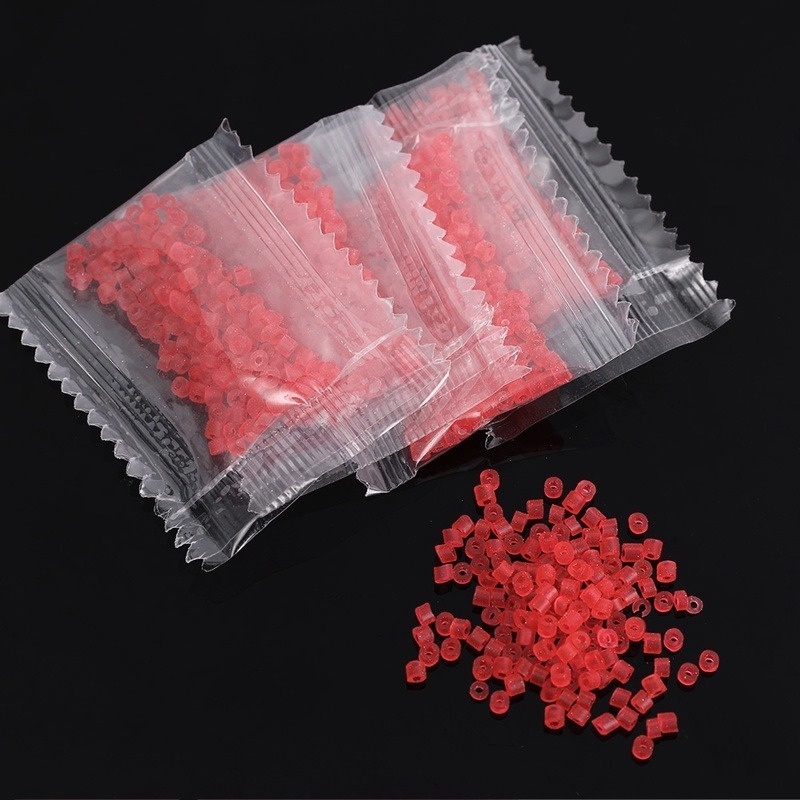 160pcs / Pak Umpan Pancing Cacing Merah Imitasi Bahan Karet Elastis